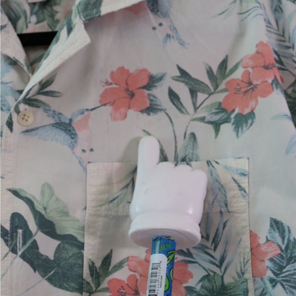 American Eagle Outfitters Blue and White Casual Button Down Shirt Hawaian Sz XS - Picture 7 of 13
